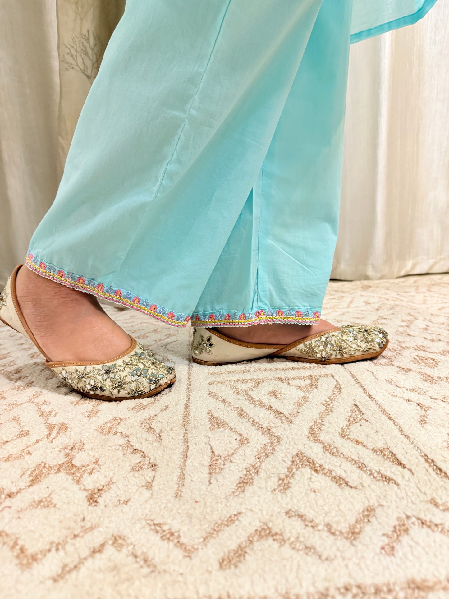 Aqua Mul Cotton Embroidered Co-ord Set
