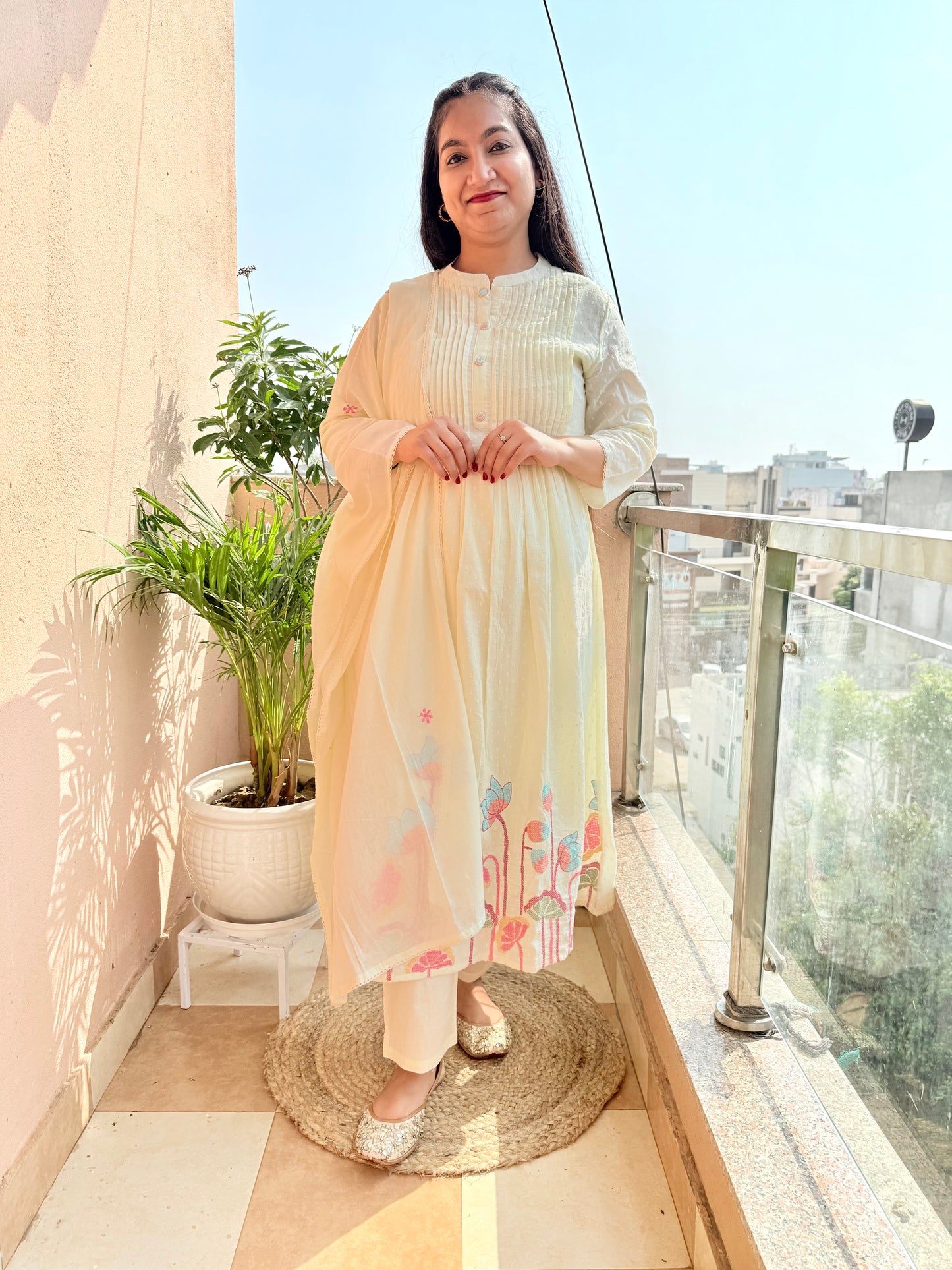 Butter Bloom Mul Cotton A Line Suit