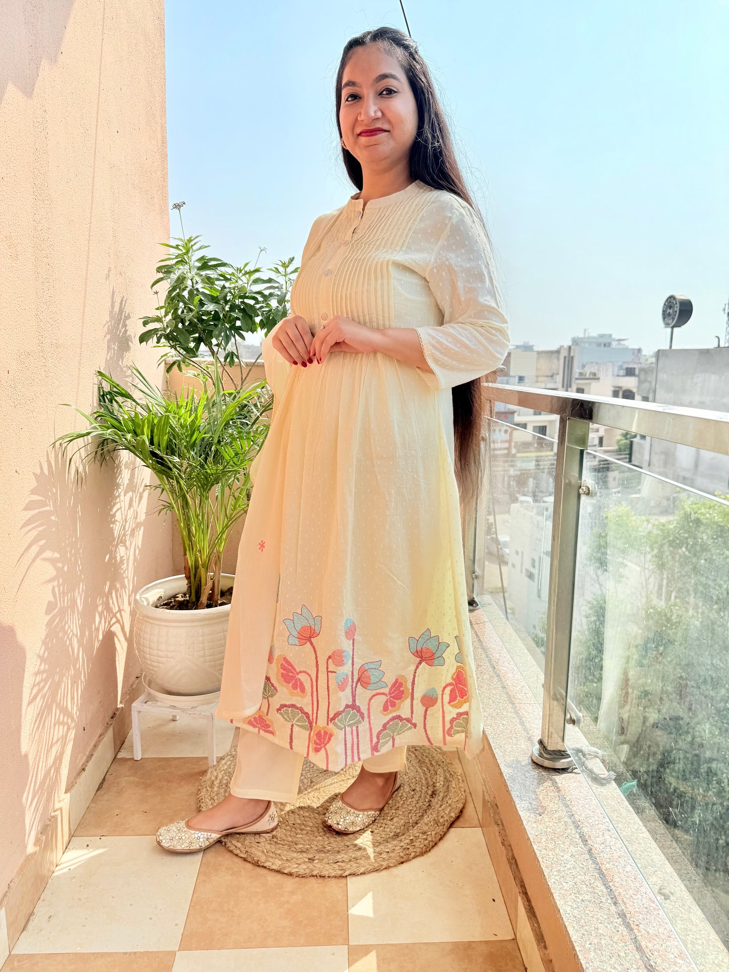 Butter Bloom Mul Cotton A Line Suit