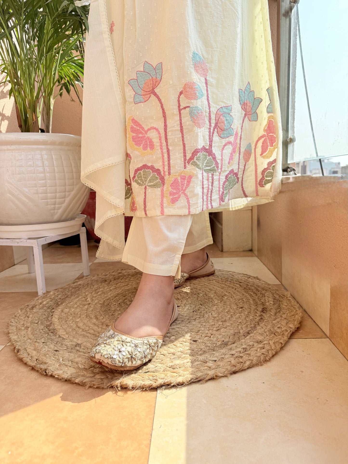 Butter Bloom Mul Cotton A Line Suit