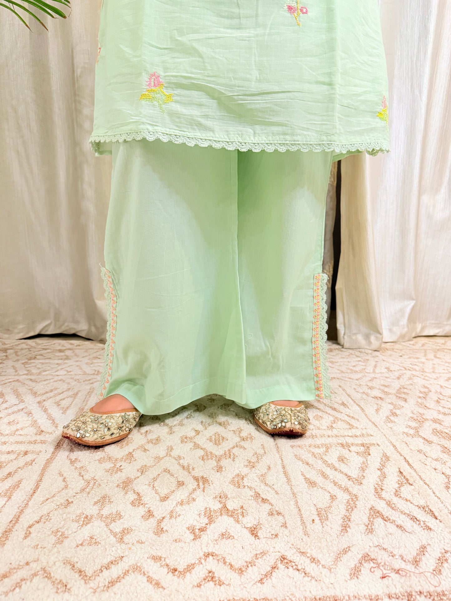 Mint Saga Mul Cotton Co-ord Set