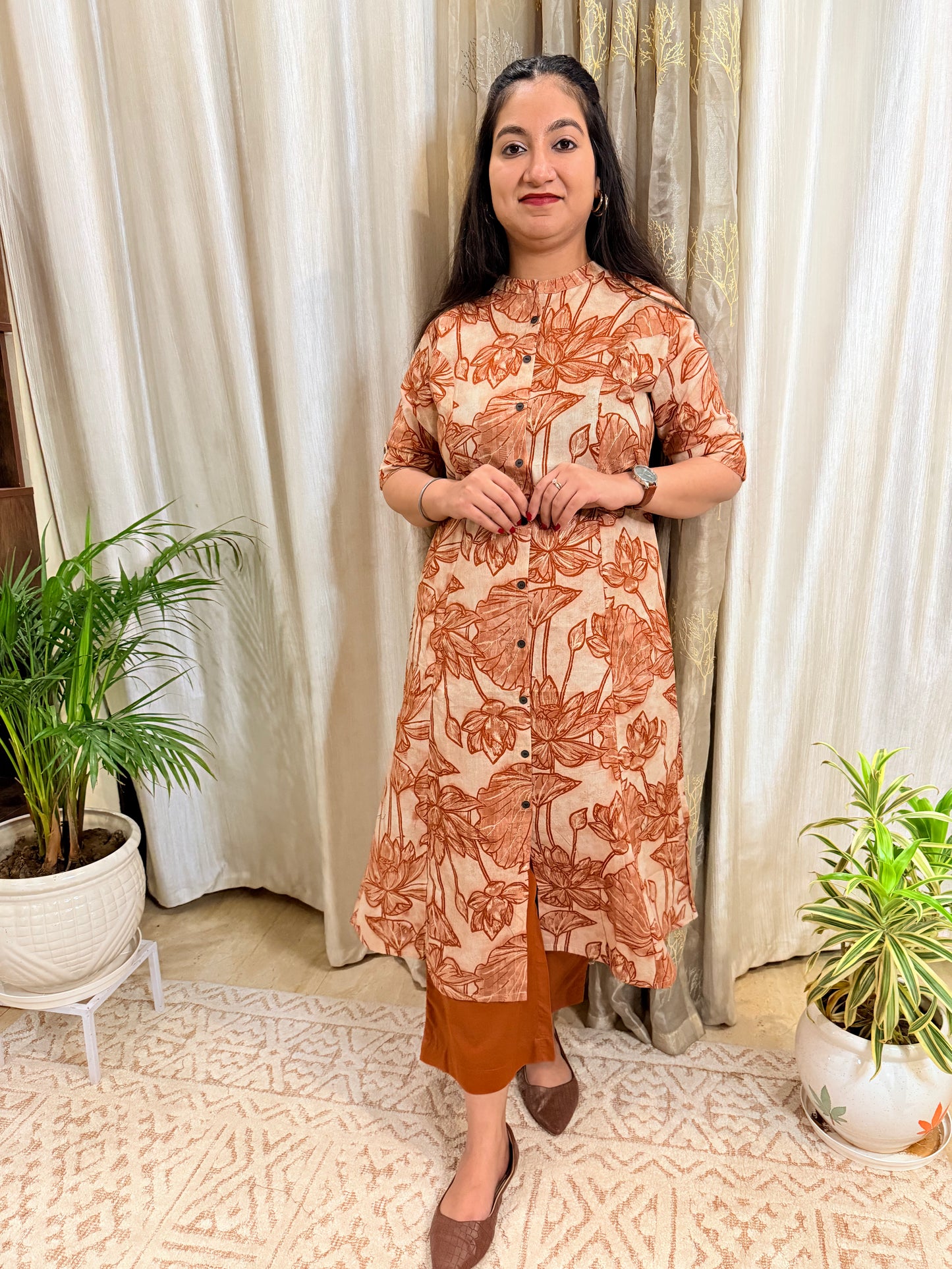 Sunehri Rust Kurta Set
