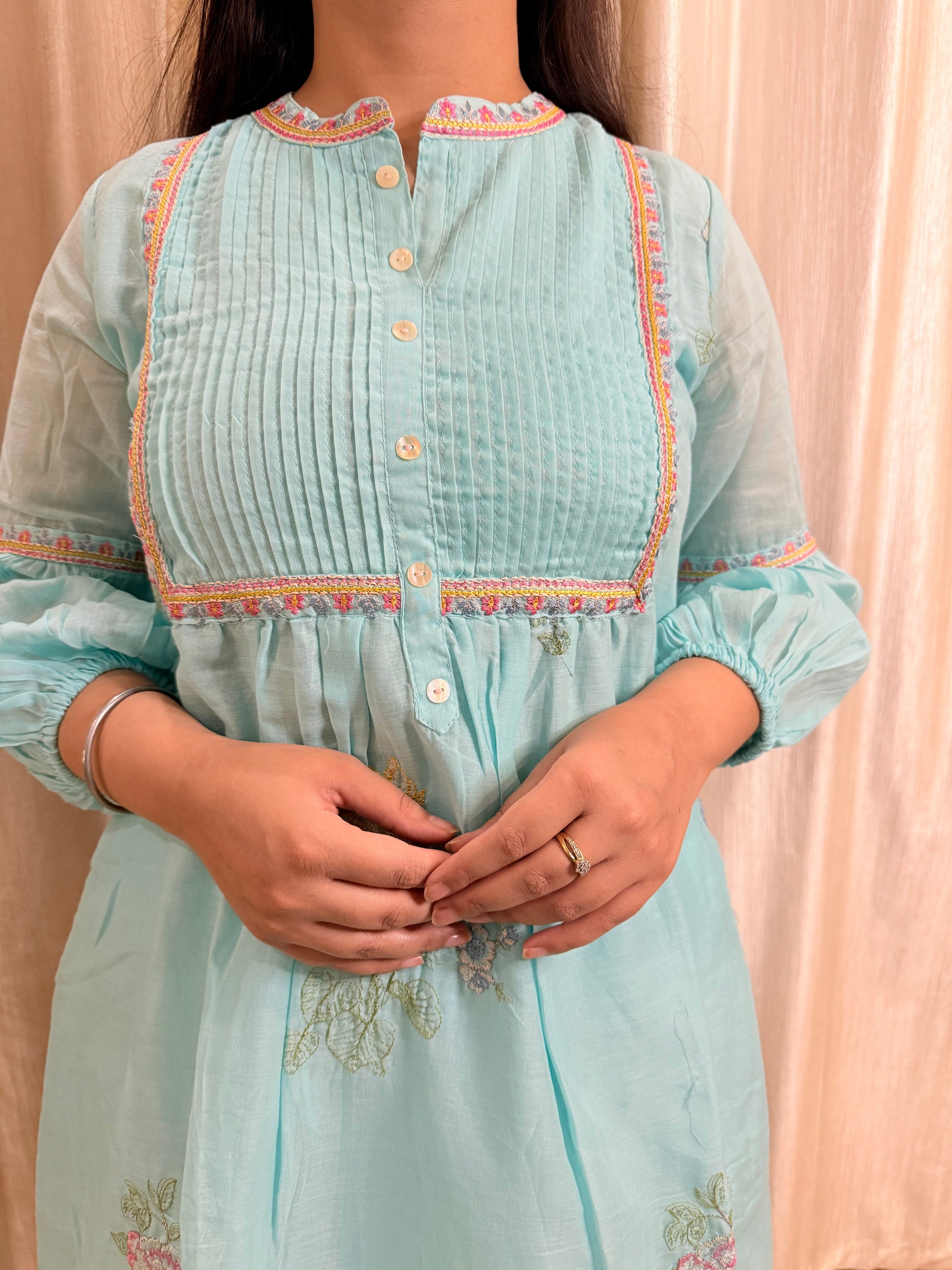 Aqua Mul Cotton Embroidered Co-ord Set