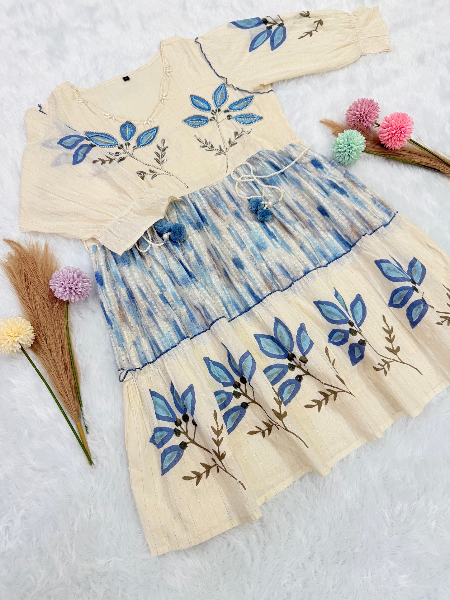 Blue Blossom Short Dress
