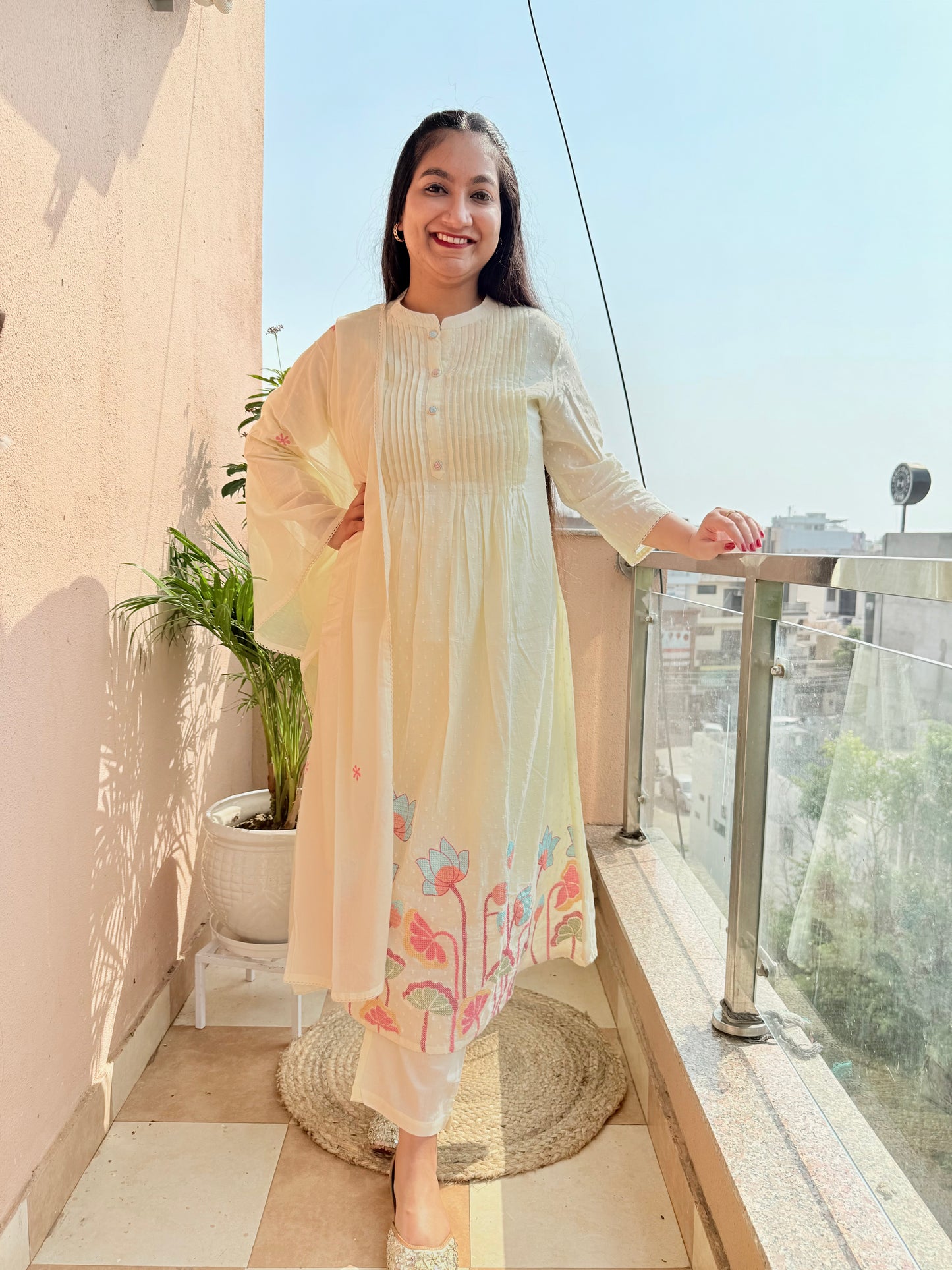 Butter Bloom Mul Cotton A Line Suit