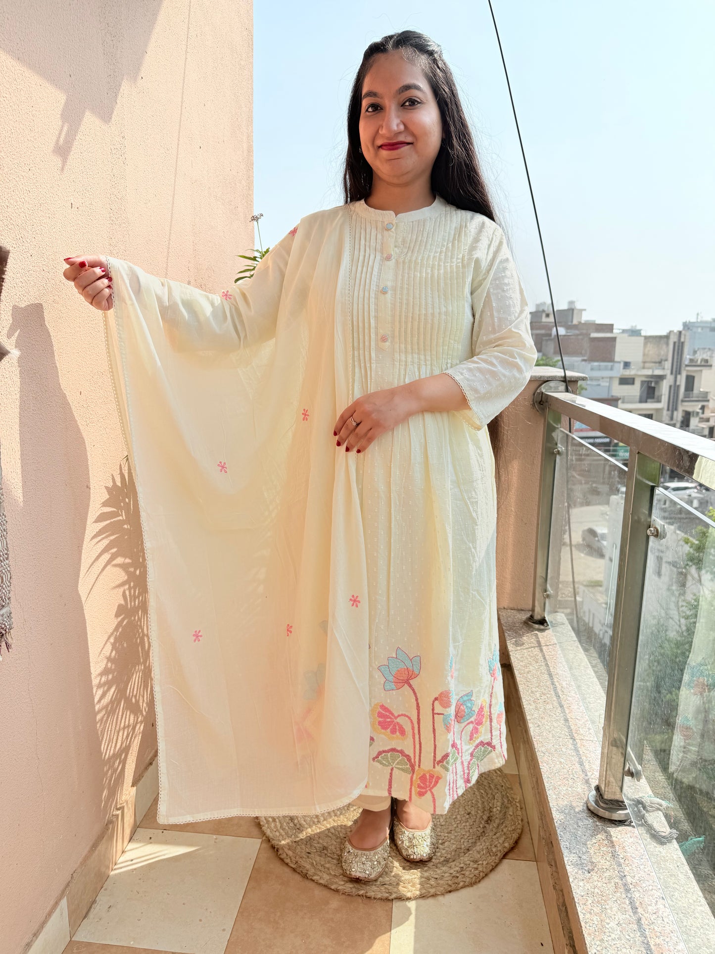 Butter Bloom Mul Cotton A Line Suit