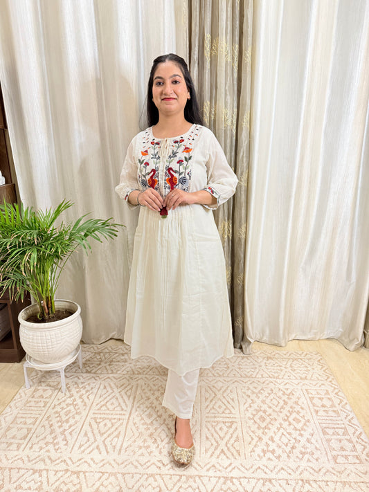 Gulnaar Mul Cotton Kurta Set