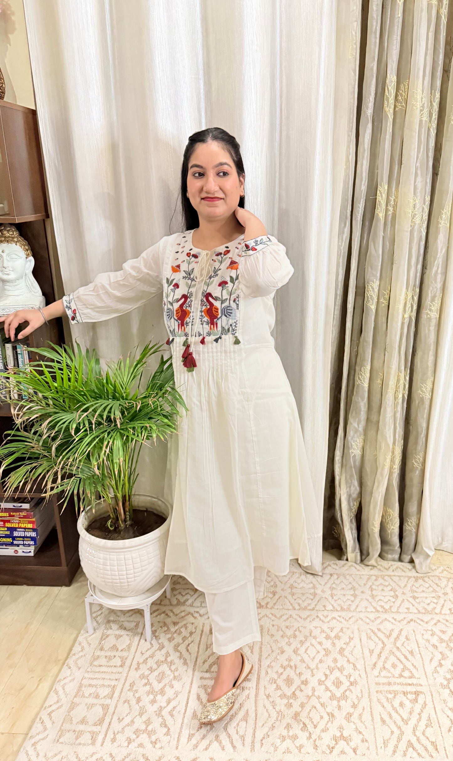 Gulnaar Mul Cotton Kurta Set