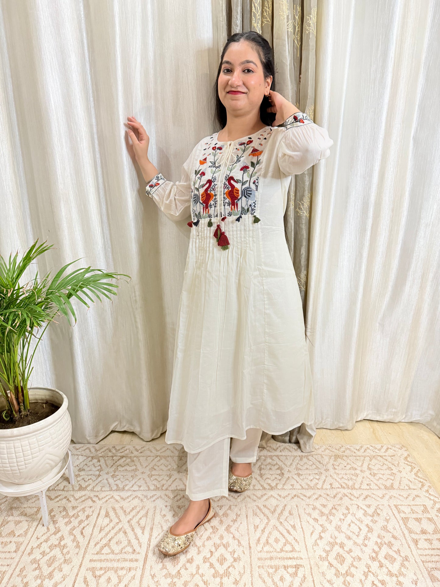 Gulnaar Mul Cotton  Kurta Set