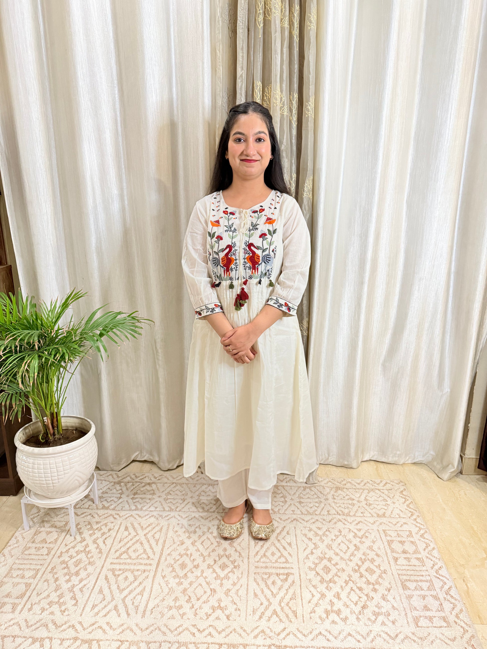 Gulnaar Mul Cotton  Kurta Set