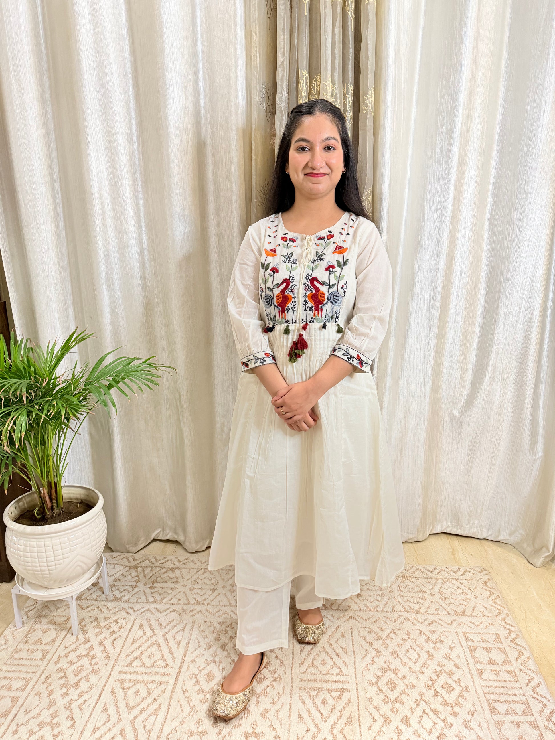 Gulnaar Mul Cotton  Kurta Set