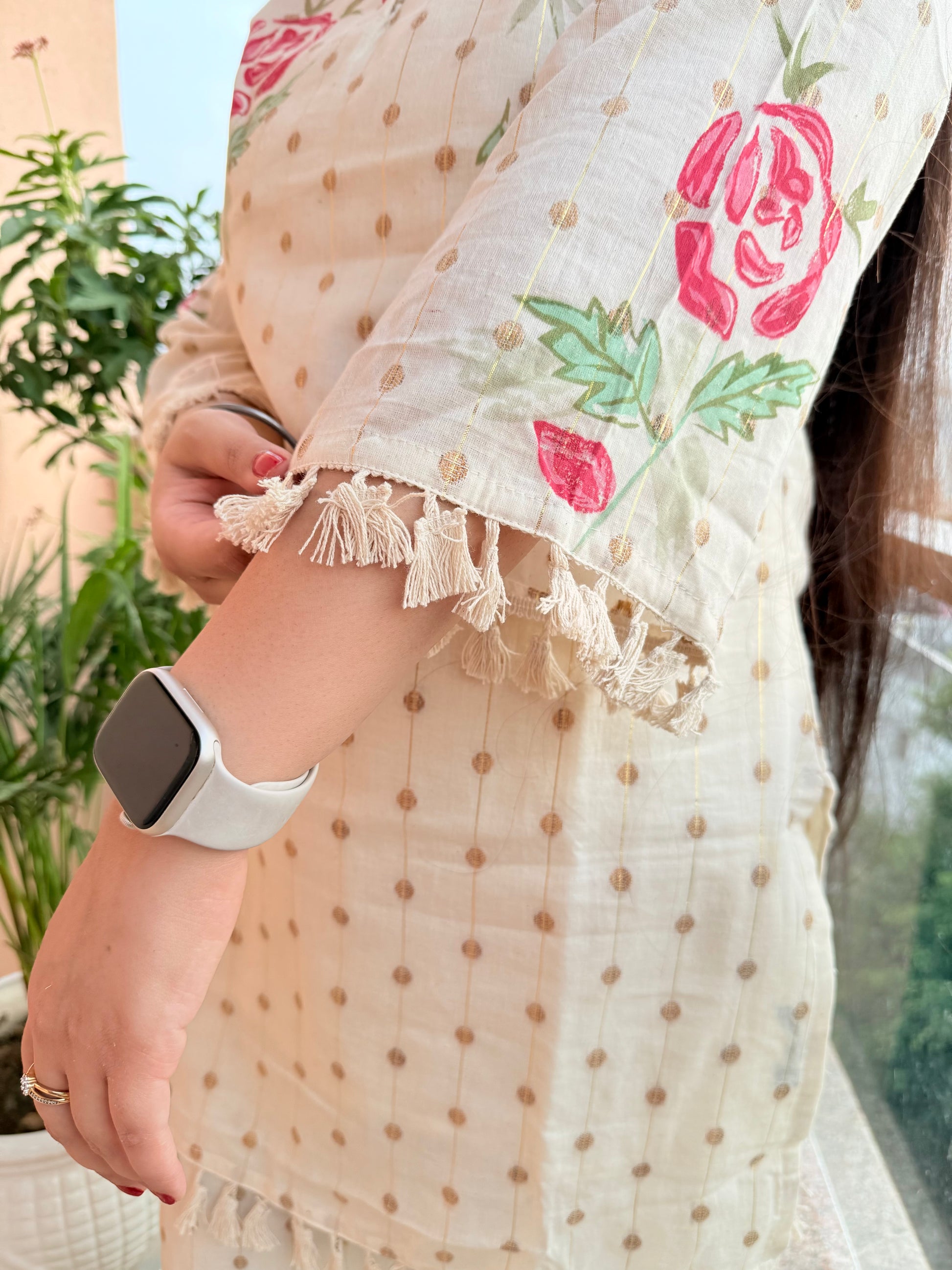 Ivory Bloom Cotton Festive Co-ord Set