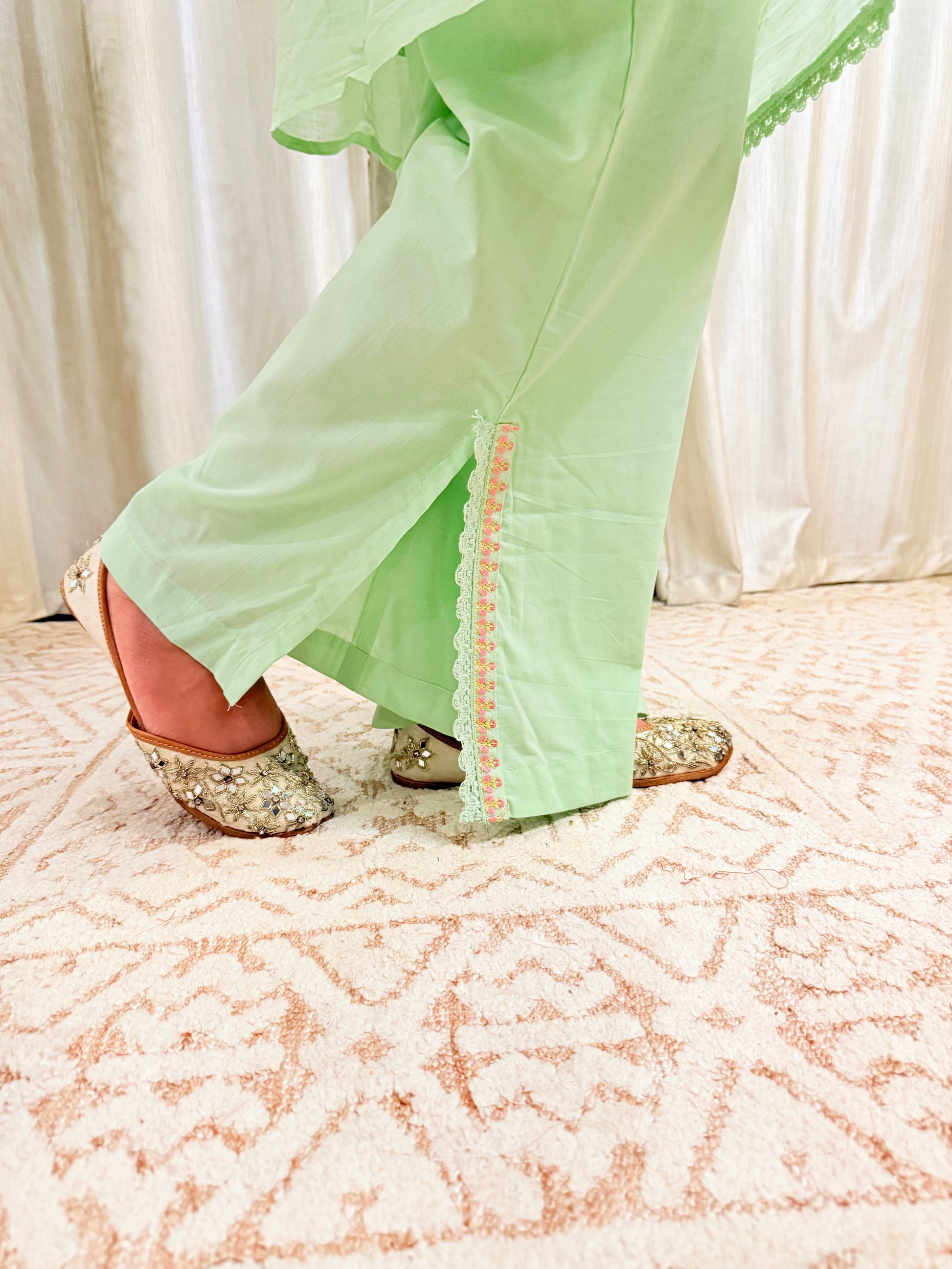 Mint Saga Mul Cotton Co-ord Set