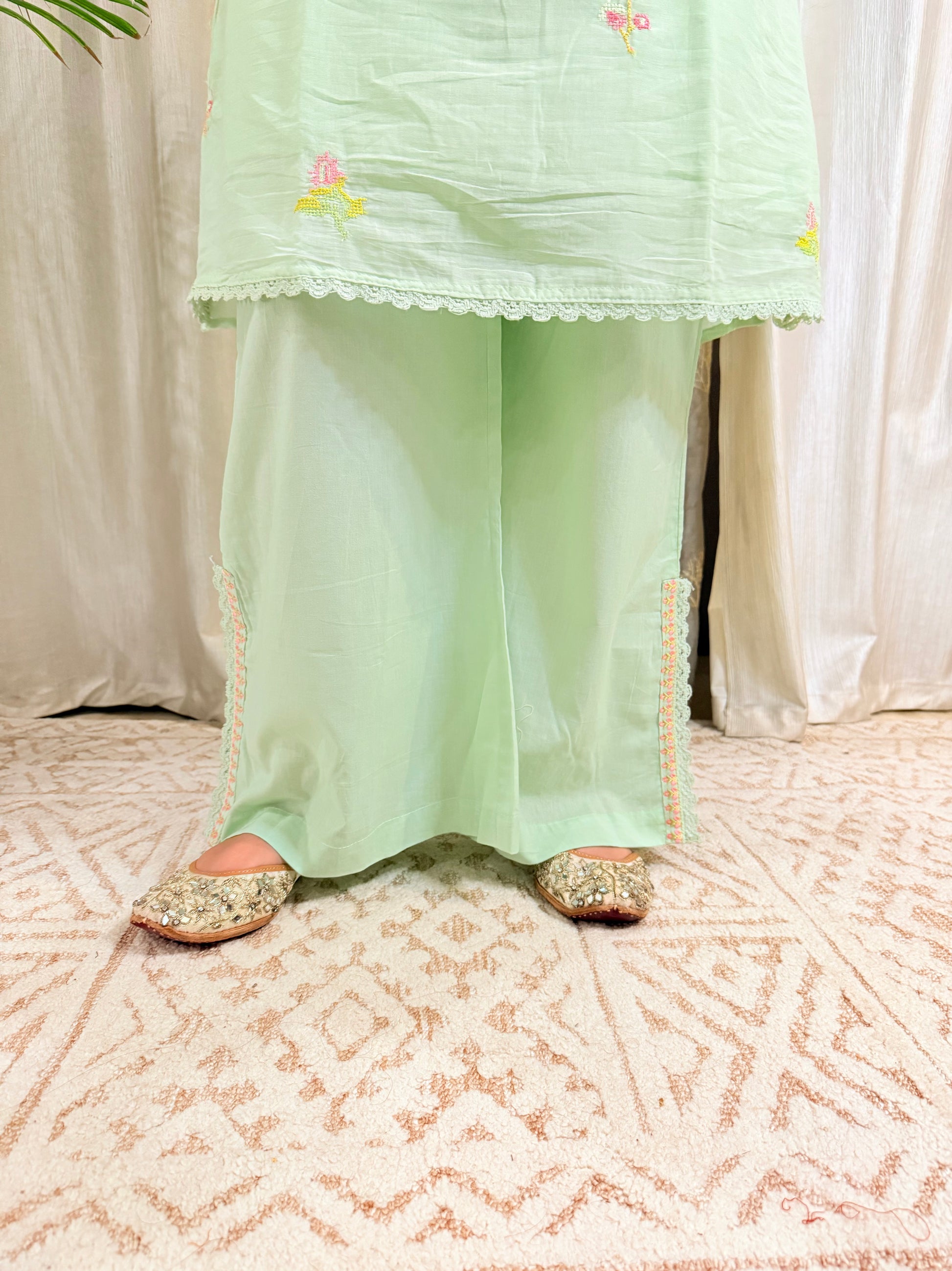 Mint Saga Mul Cotton Co-ord Set